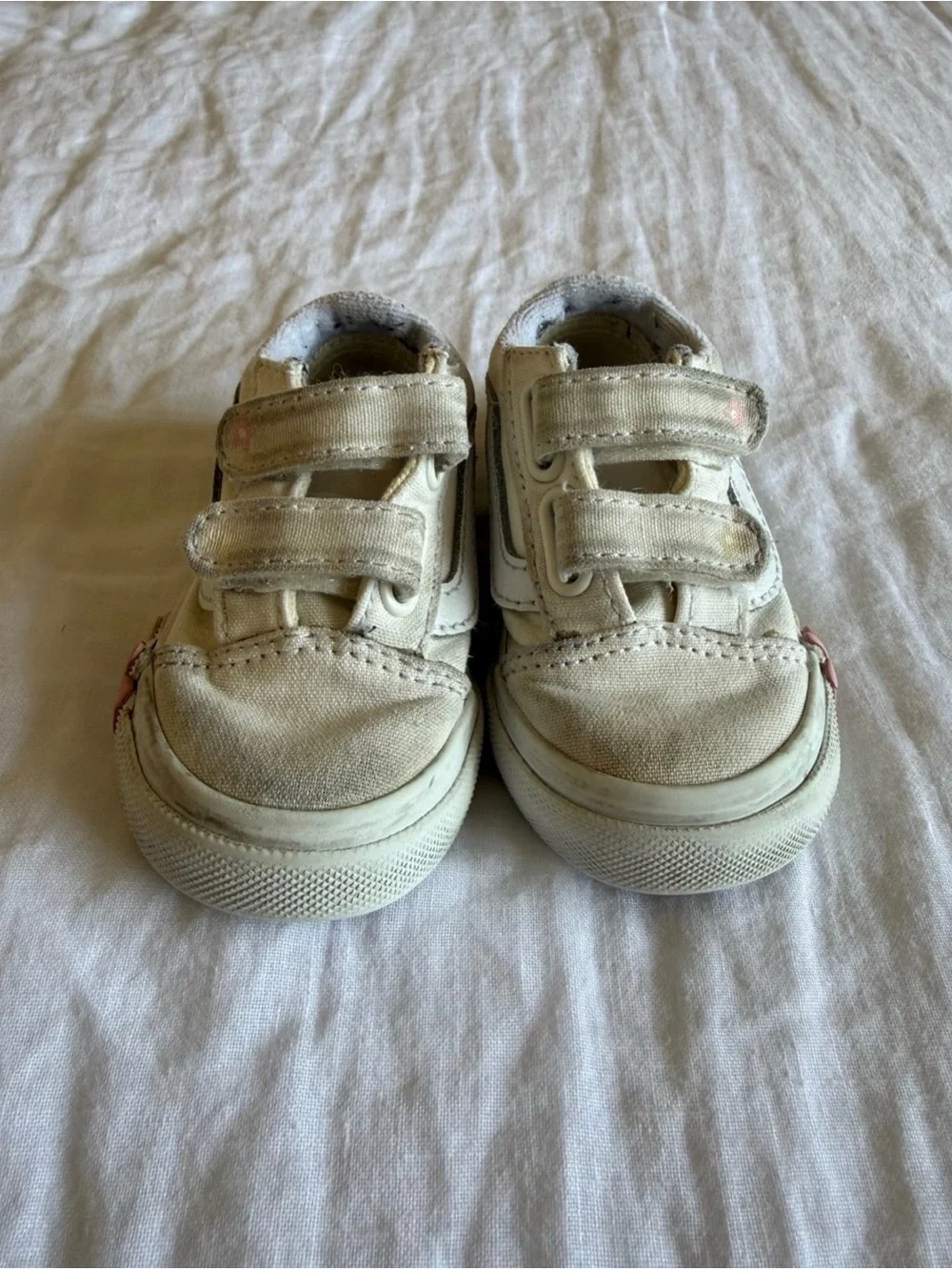 Vans Toddler Girls Floral Sneakers Size 5 White Velcro